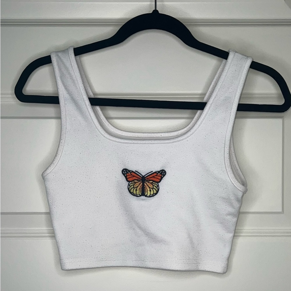 SHEIN butterfly Crop Top